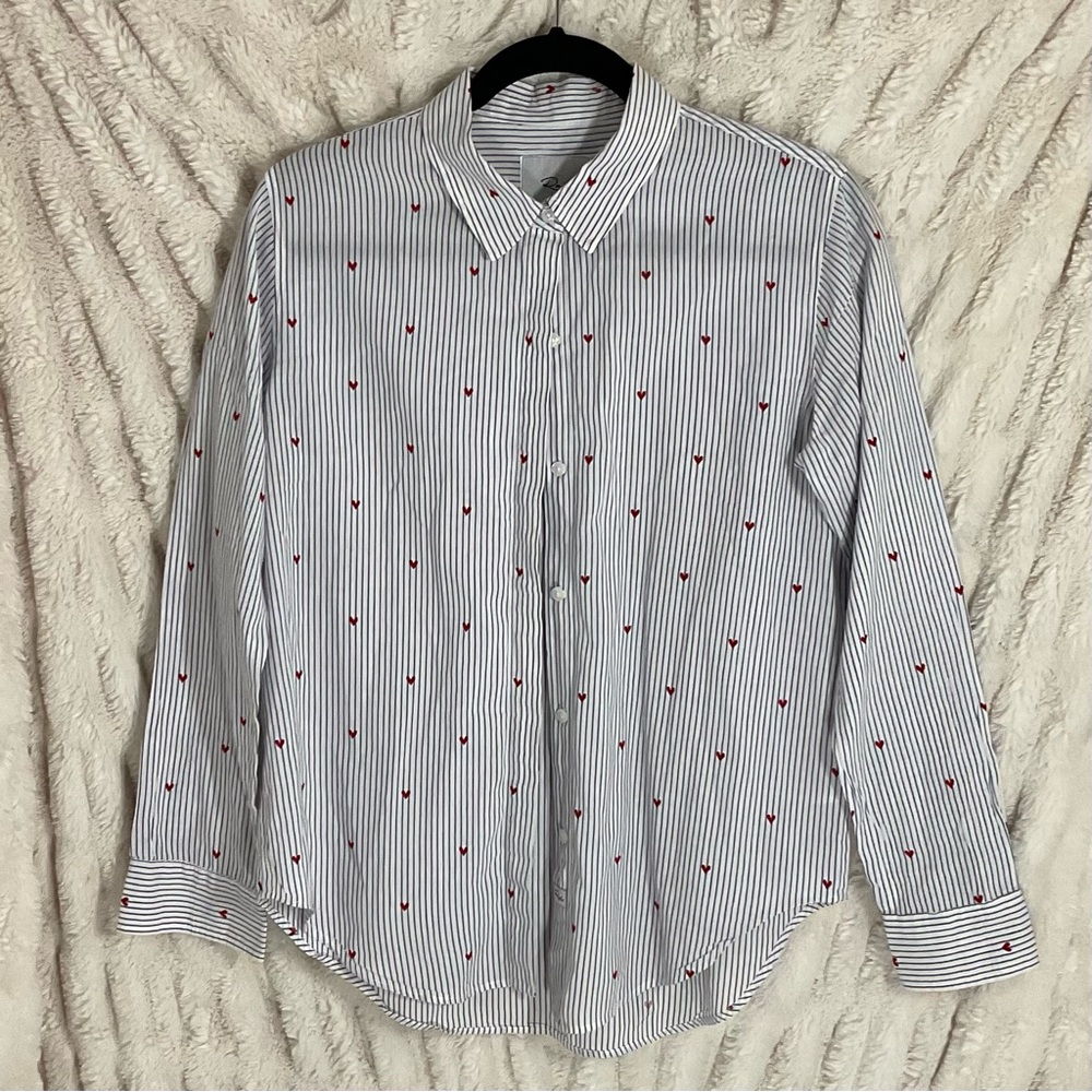 Rails Taylor Striped Heart Button-Down Shirt